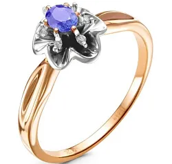 Кольцо Золото 585, Танзанит 5-3075-103-1К-Тн Кольцо Золото 585, Танзанит 5-3075-103-1К-Тн